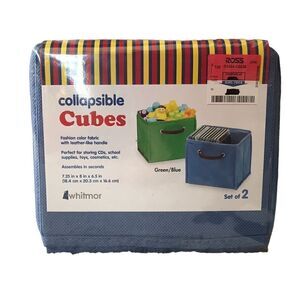 WHITMOR SET OF 2 COLLAPSIBLE CUBES FOR STORAGE!